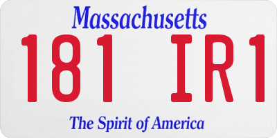 MA license plate 181IR1