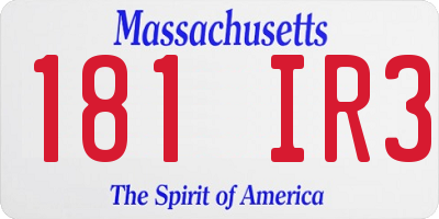 MA license plate 181IR3