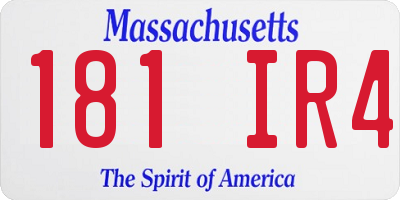 MA license plate 181IR4