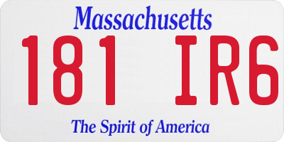 MA license plate 181IR6
