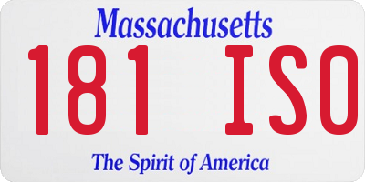 MA license plate 181IS0