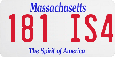 MA license plate 181IS4