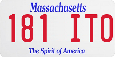 MA license plate 181IT0