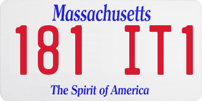 MA license plate 181IT1