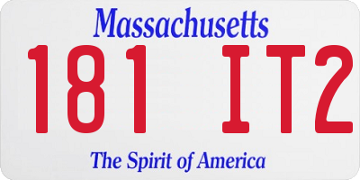 MA license plate 181IT2
