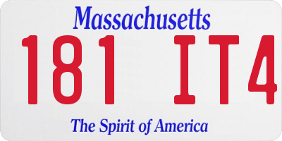 MA license plate 181IT4