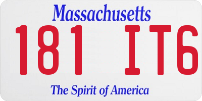 MA license plate 181IT6