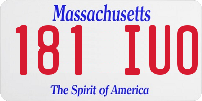 MA license plate 181IU0