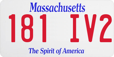 MA license plate 181IV2