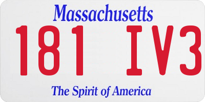 MA license plate 181IV3