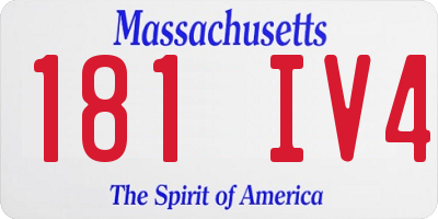 MA license plate 181IV4