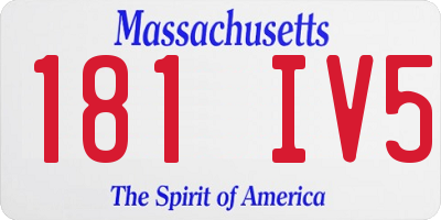 MA license plate 181IV5