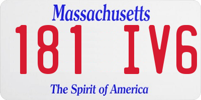 MA license plate 181IV6