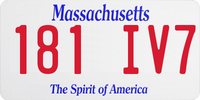 MA license plate 181IV7
