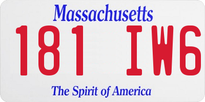 MA license plate 181IW6