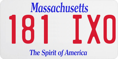 MA license plate 181IX0