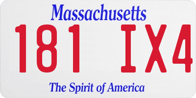 MA license plate 181IX4