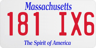 MA license plate 181IX6