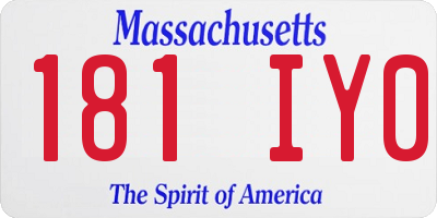 MA license plate 181IY0