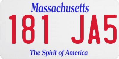 MA license plate 181JA5