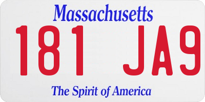 MA license plate 181JA9
