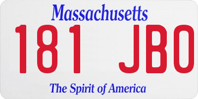 MA license plate 181JB0