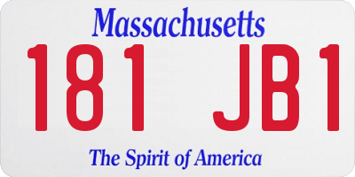 MA license plate 181JB1