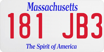 MA license plate 181JB3