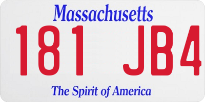 MA license plate 181JB4