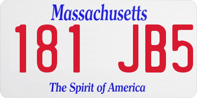MA license plate 181JB5