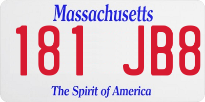 MA license plate 181JB8