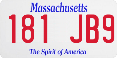 MA license plate 181JB9