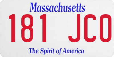 MA license plate 181JC0