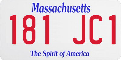MA license plate 181JC1