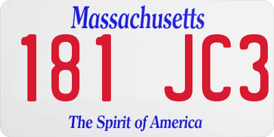 MA license plate 181JC3