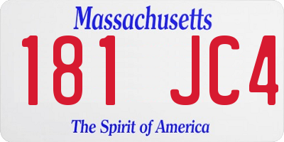 MA license plate 181JC4