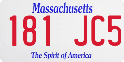 MA license plate 181JC5