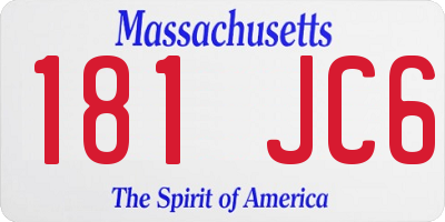 MA license plate 181JC6