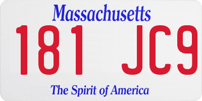 MA license plate 181JC9