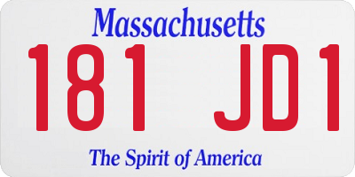 MA license plate 181JD1