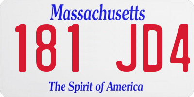 MA license plate 181JD4