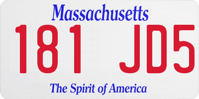 MA license plate 181JD5