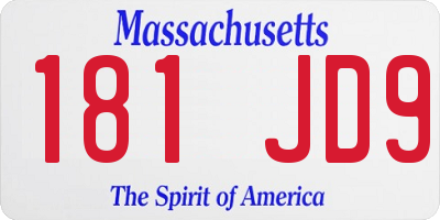 MA license plate 181JD9