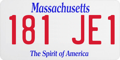 MA license plate 181JE1