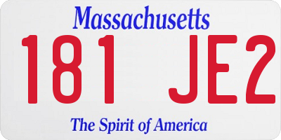 MA license plate 181JE2