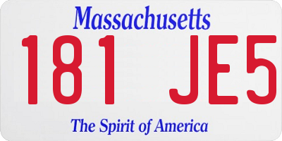 MA license plate 181JE5