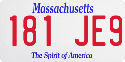 MA license plate 181JE9