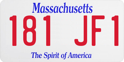MA license plate 181JF1