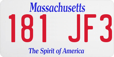 MA license plate 181JF3