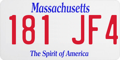 MA license plate 181JF4